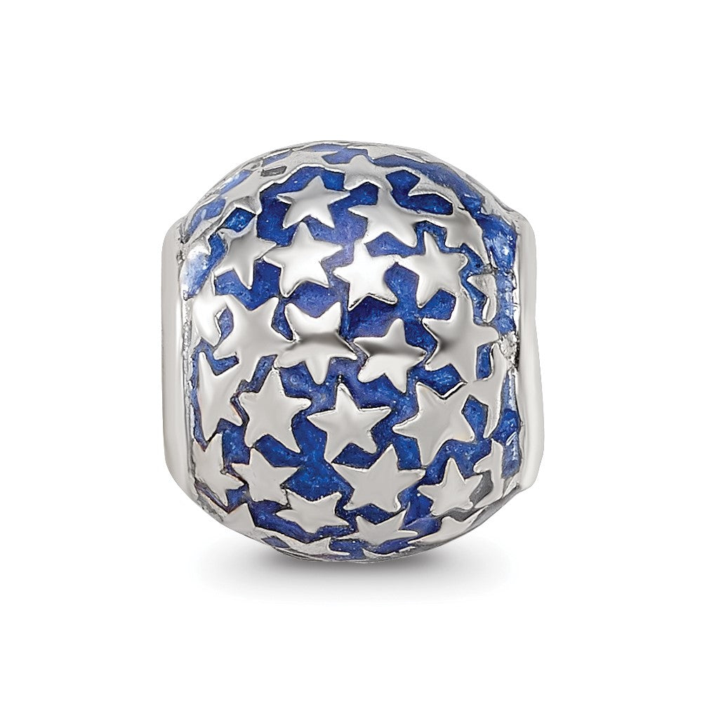 Sterling Silver Reflections Enamel Star Pattern Bead