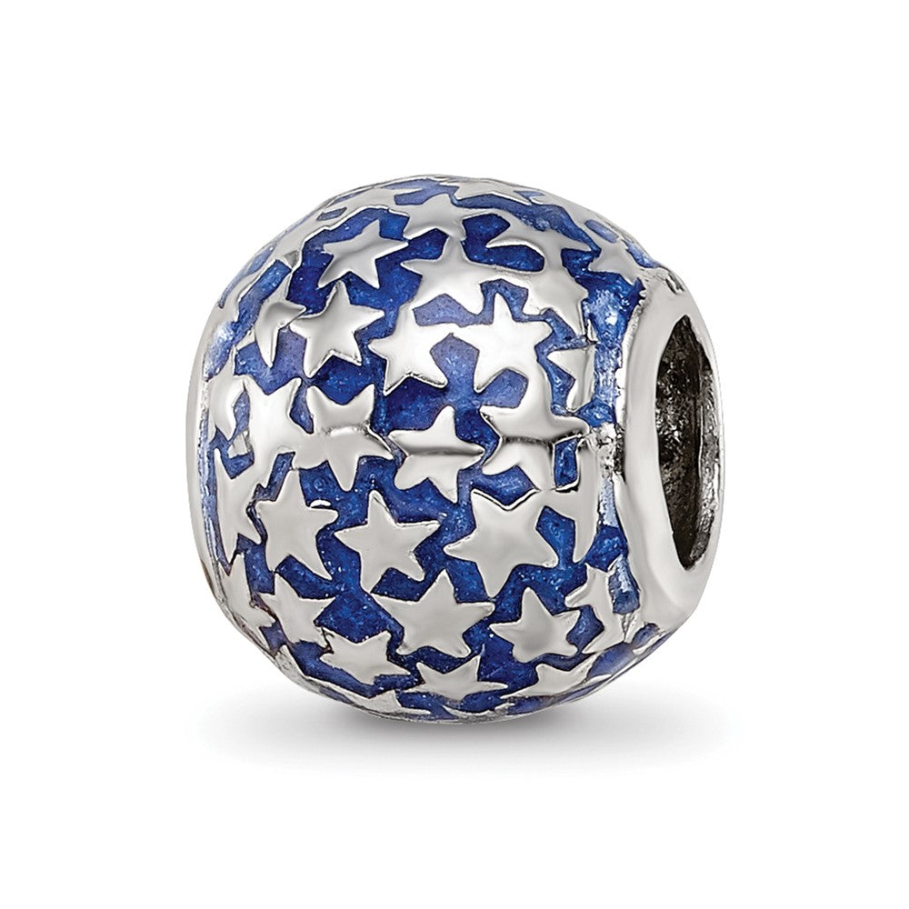 Sterling Silver Reflections Enamel Star Pattern Bead