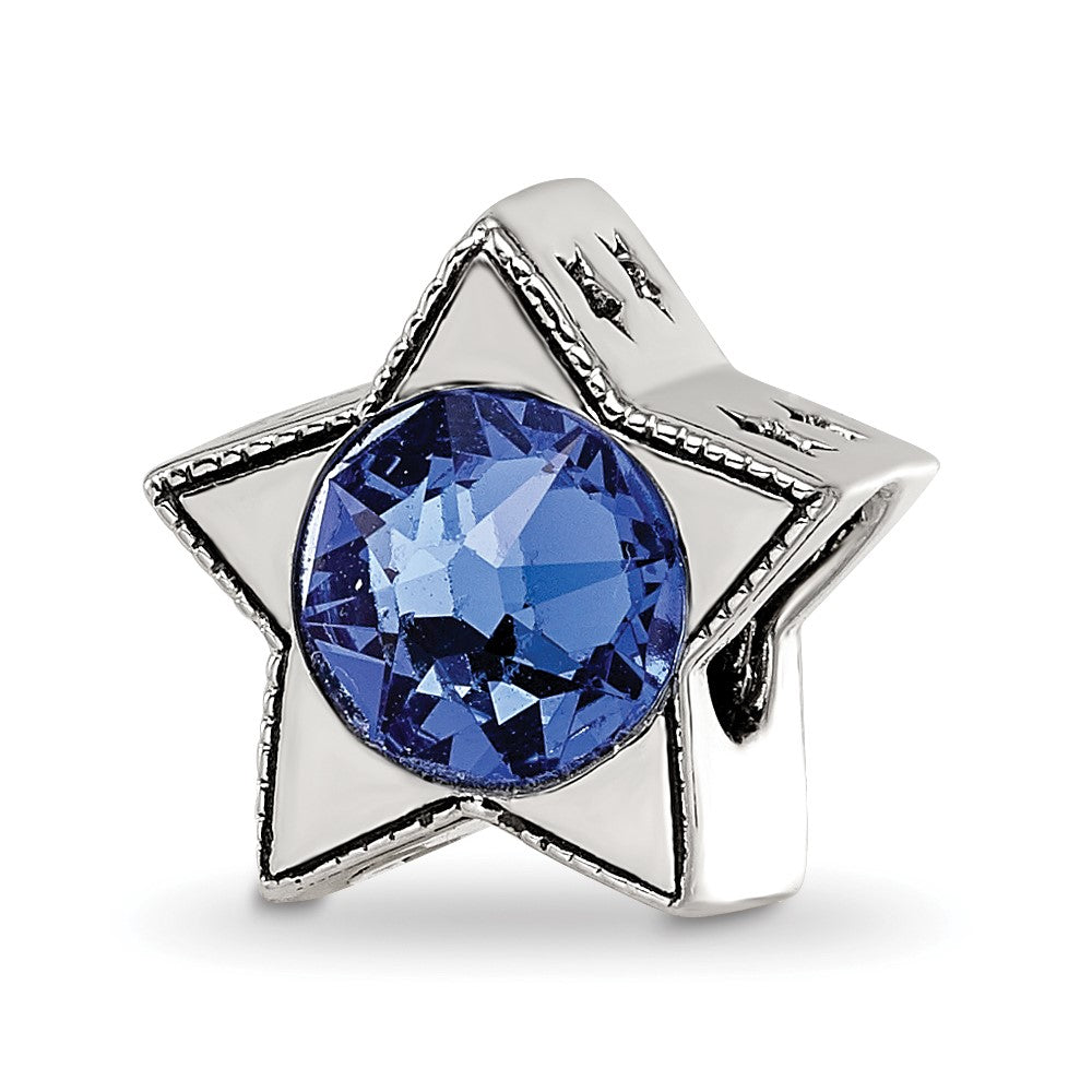 Sterling Silver Reflections Preciosa Crystal Sept. Birthstone Star Bead