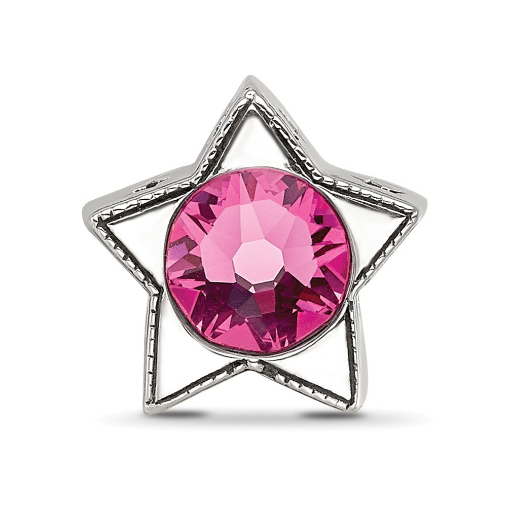 Sterling Silver Reflections Preciosa Crystal Oct. Birthstone Star Bead