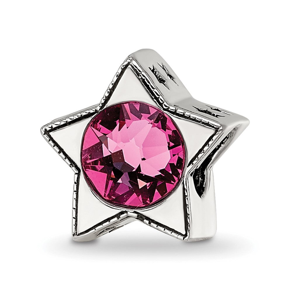 Sterling Silver Reflections Preciosa Crystal Oct. Birthstone Star Bead