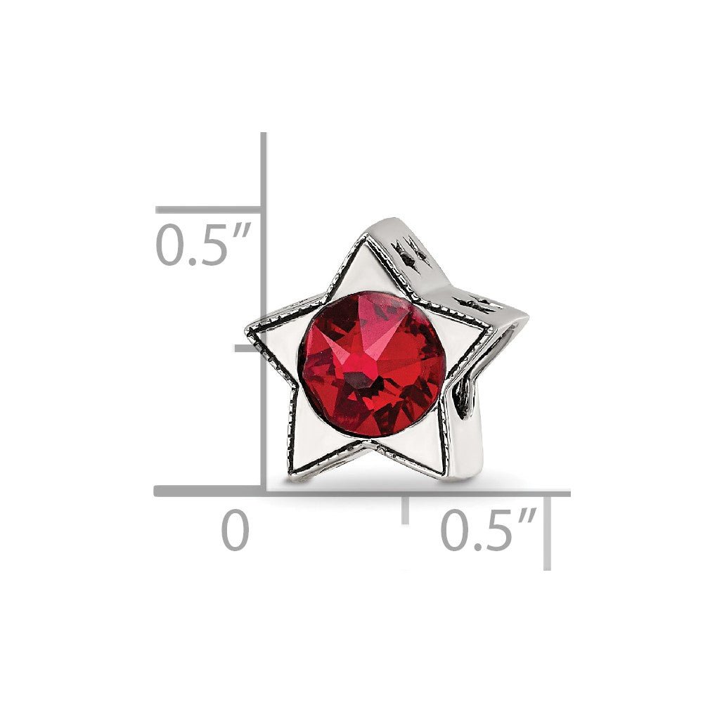 Sterling Silver Reflections Preciosa Crystal Jan. Birthstone Star Bead
