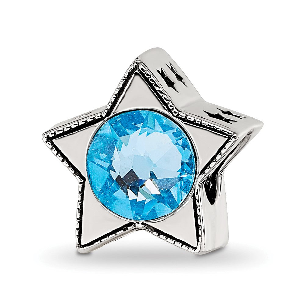 Sterling Silver Reflections Preciosa Crystal March Birthstone Star Bead