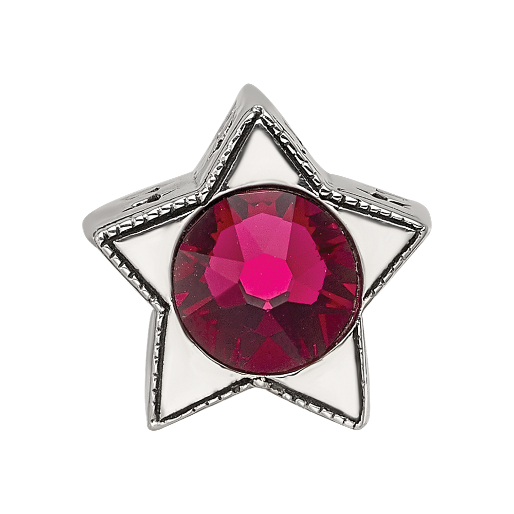 Sterling Silver Reflections Preciosa Crystal July Birthstone Star Bead