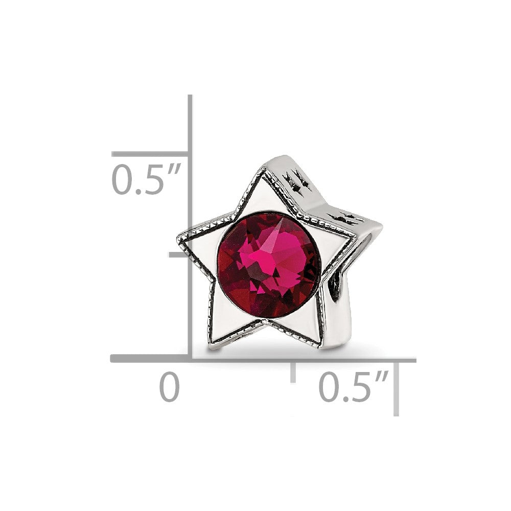 Sterling Silver Reflections Preciosa Crystal July Birthstone Star Bead