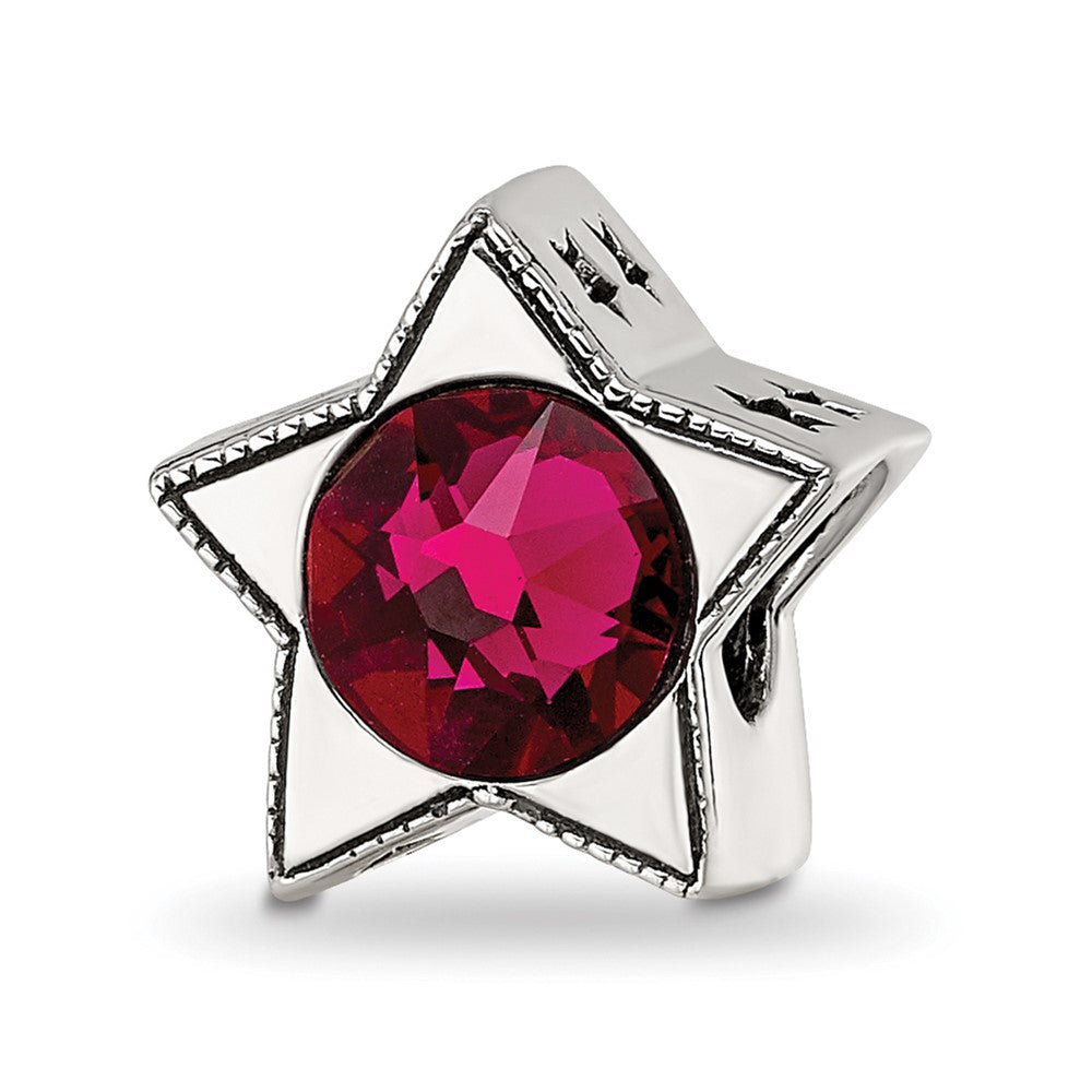 Sterling Silver Reflections Preciosa Crystal July Birthstone Star Bead
