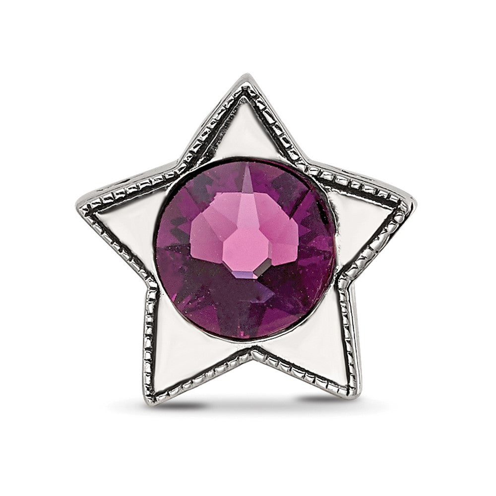 Sterling Silver Reflections Preciosa Crystal Febuary Birthstone Star Bead