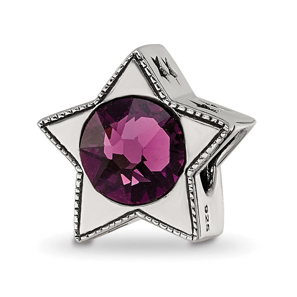Sterling Silver Reflections Preciosa Crystal Febuary Birthstone Star Bead