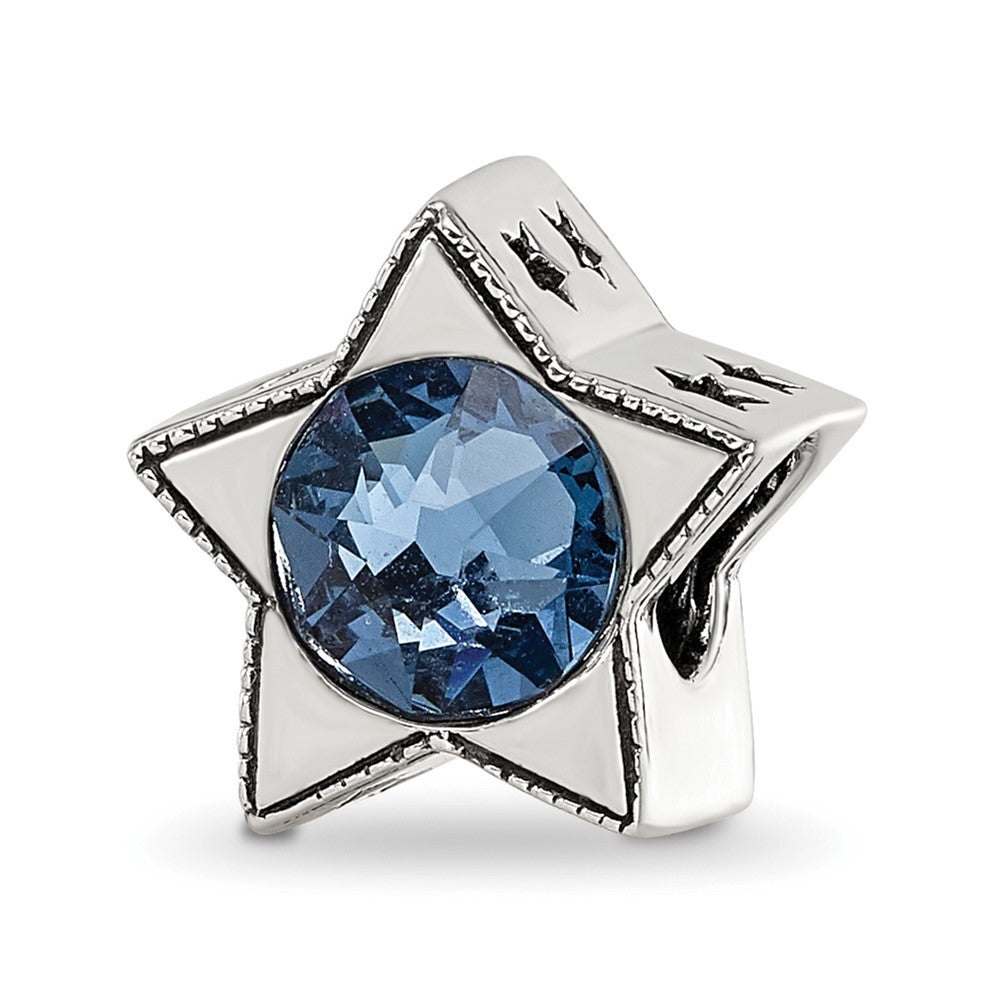 Sterling Silver Reflections Preciosa Crystal December Birthstone Star Bead