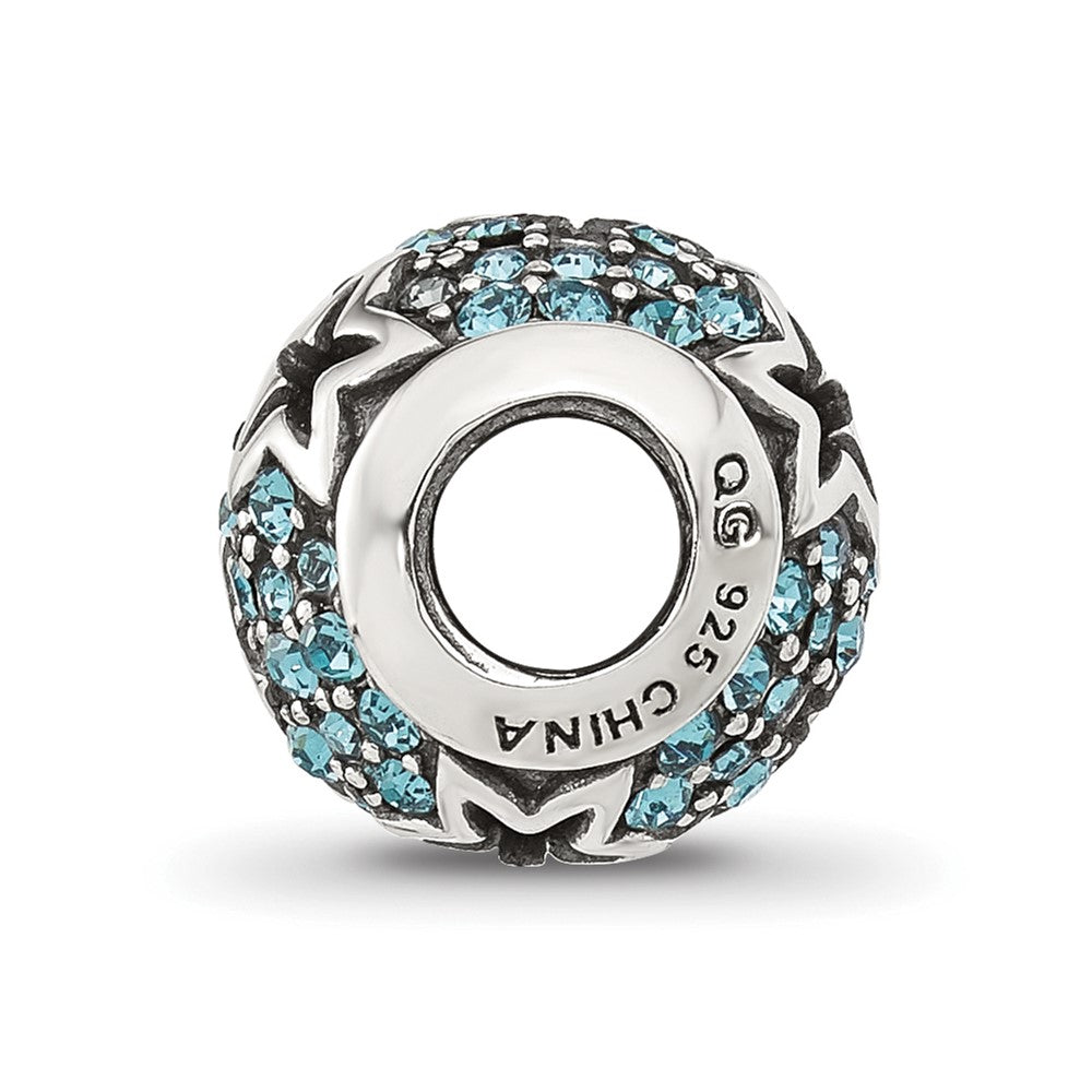Sterling Silver Reflections Blue CZ Stars Round Bead