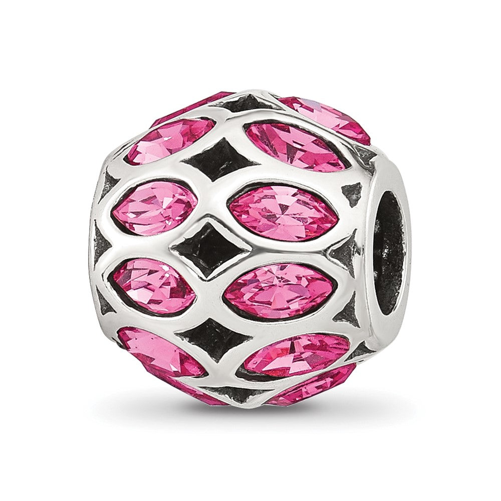 Sterling Silver Reflections Red CZ Round Bead
