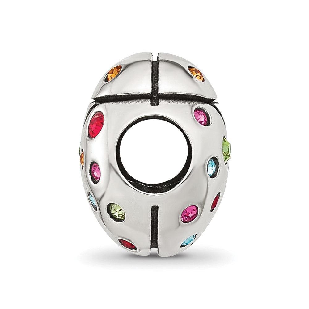 Sterling Silver Reflections Multi-color CZ Bug Bead