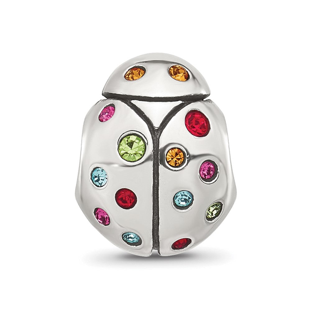 Sterling Silver Reflections Multi-color CZ Bug Bead