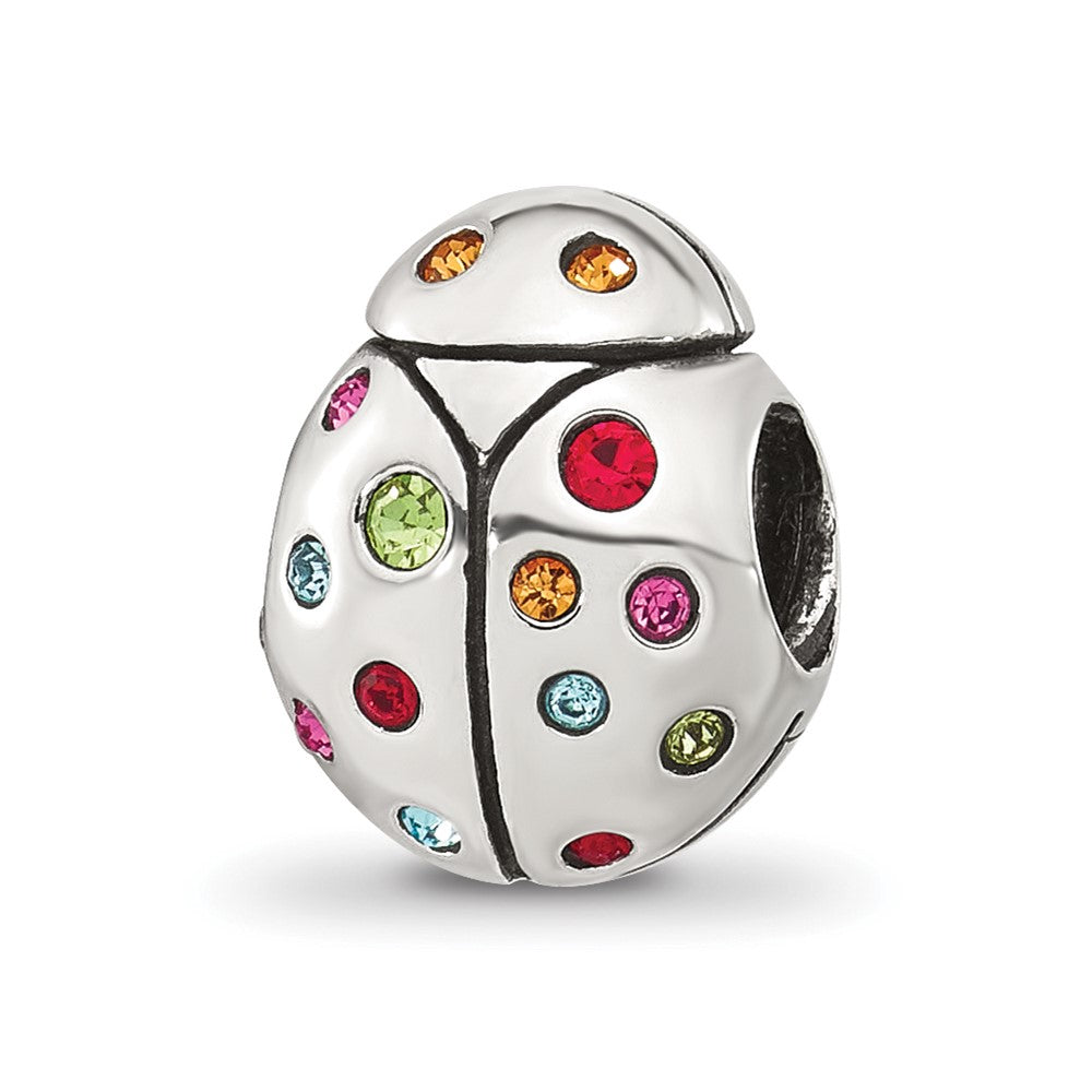 Sterling Silver Reflections Multi-color CZ Bug Bead