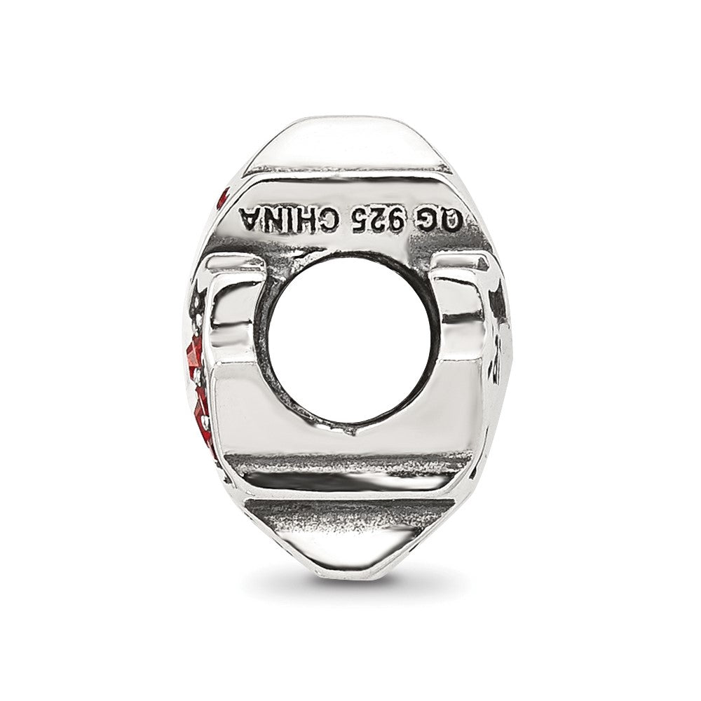 Sterling Silver Reflections Red CZ Maple Leaf Canada Bead