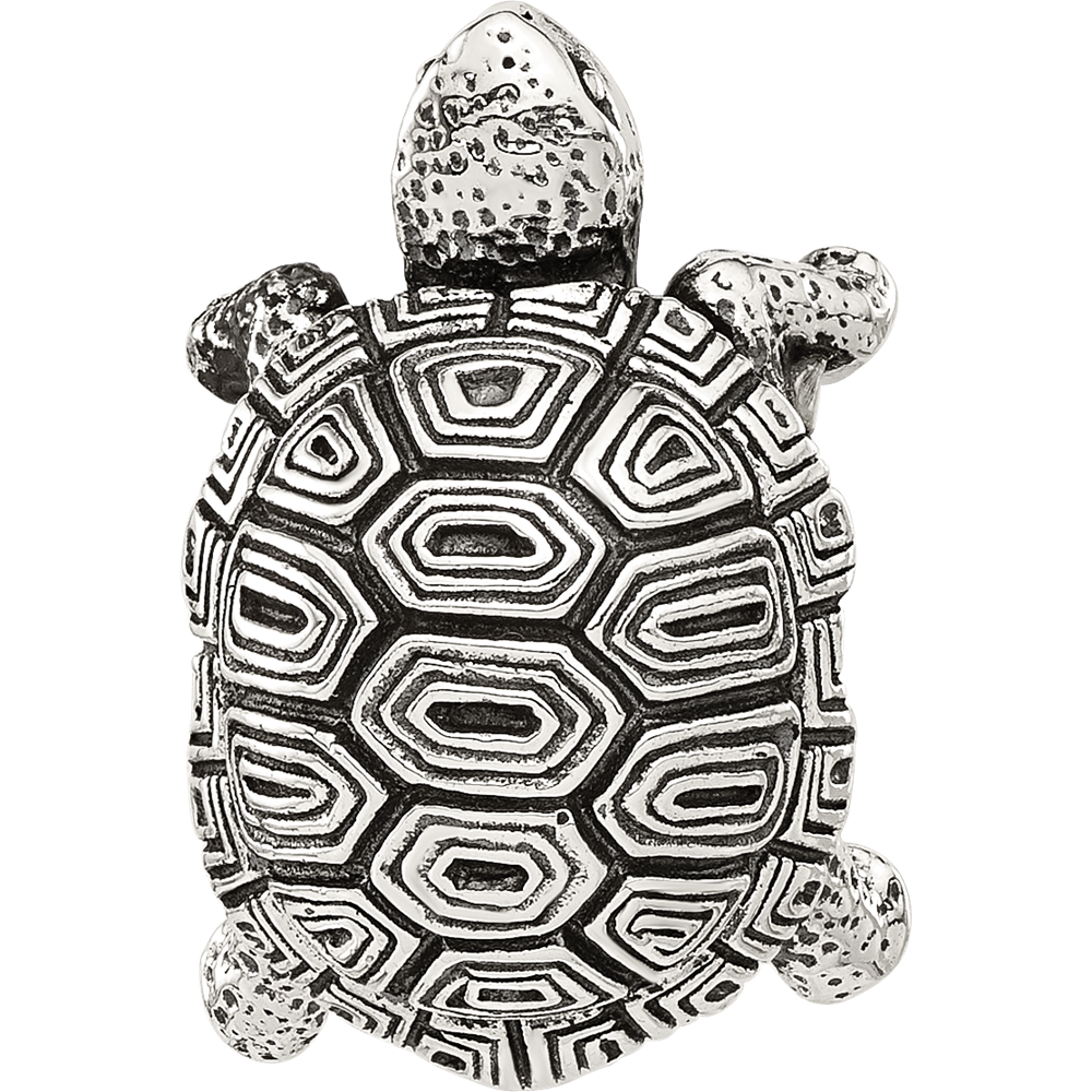 Sterling Silver Reflections Antiqued Tortoise Hinged Bead