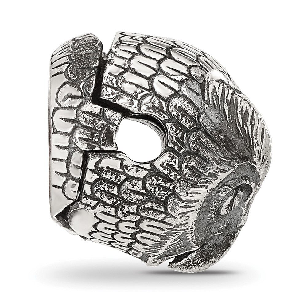 Sterling Silver Reflections Antiqued Owl Hinged Bead