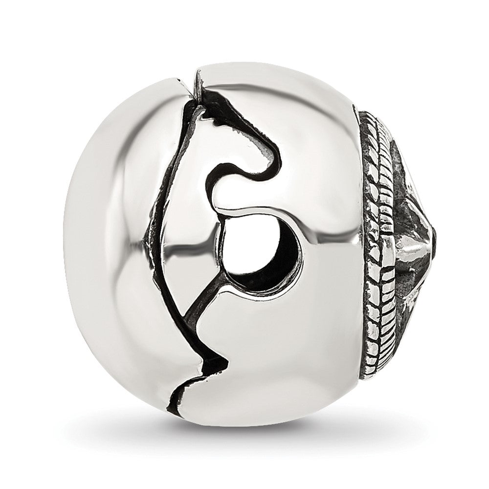 Sterling Silver Reflections Round Star Compass Hinged Bead