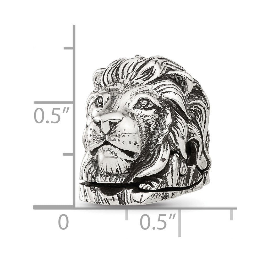 Sterling Silver Reflections Lion Hinged Bead