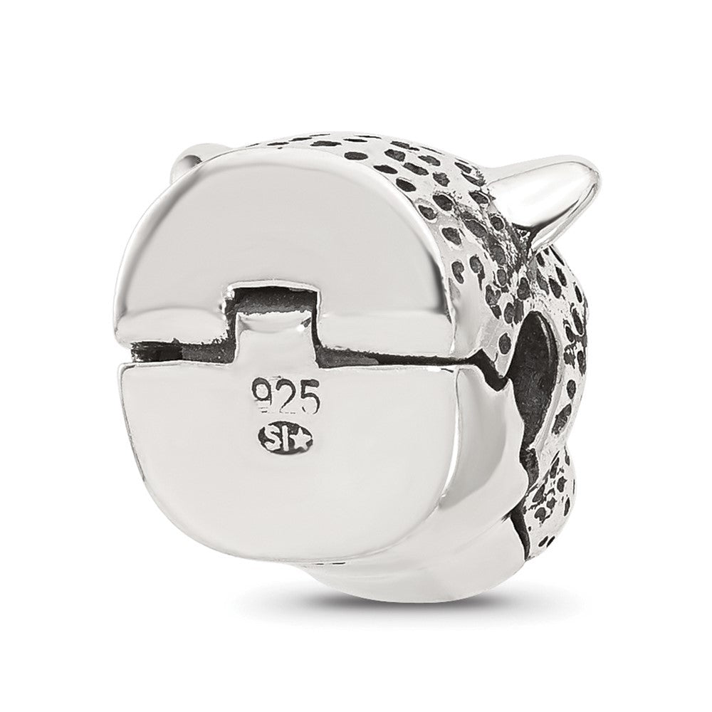Sterling Silver Reflections Polished Jaguar Head Hinged Bead