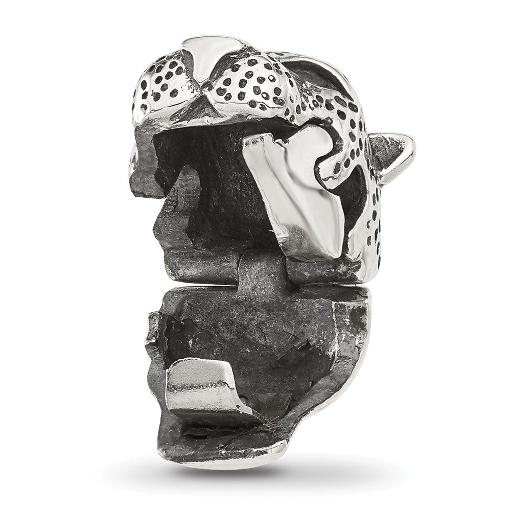 Sterling Silver Reflections Polished Jaguar Head Hinged Bead