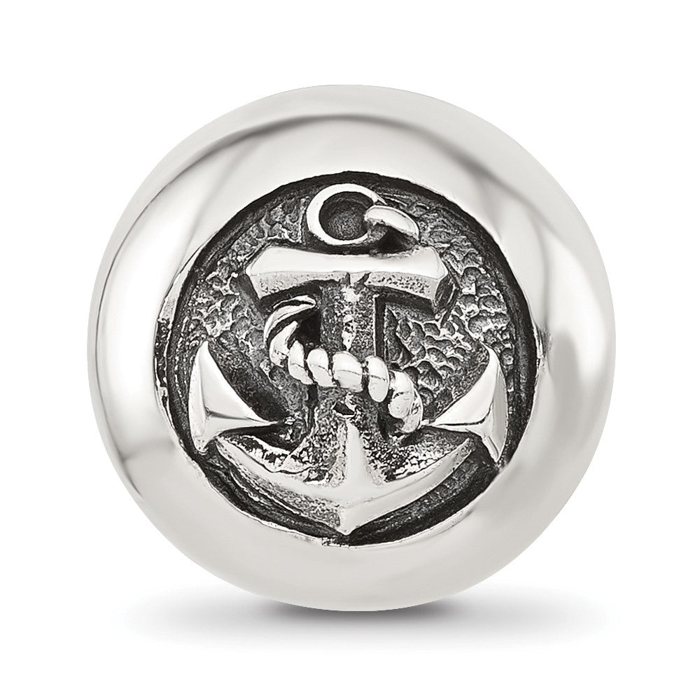 Sterling Silver Reflections Polished Circle Anchor Hinged Bead