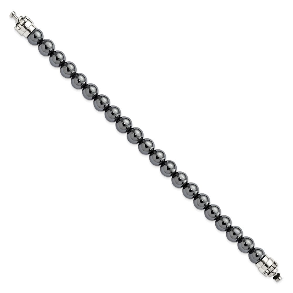 Sterling Silver Reflections 10mm Hematite Beaded 8in Bracelet/Bead not included, sold seperately