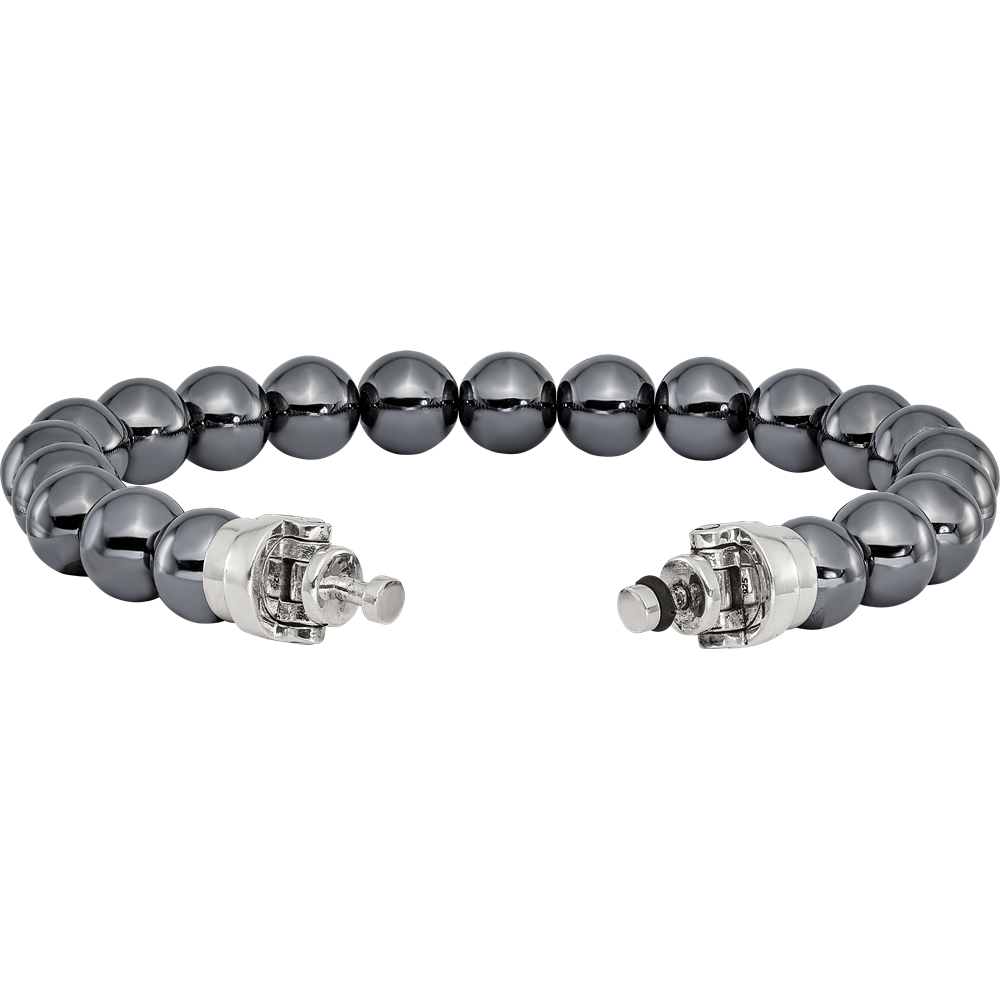 Sterling Silver Reflections 10mm Hematite Beaded 8.5in Bracelet/Bead not included, sold seperately