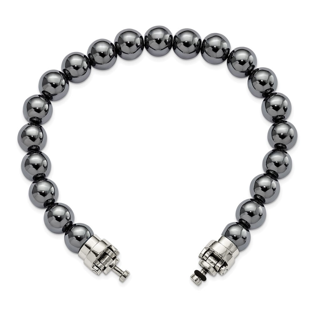 Sterling Silver Reflections 10mm Hematite Beaded 8in Bracelet/Bead not included, sold seperately