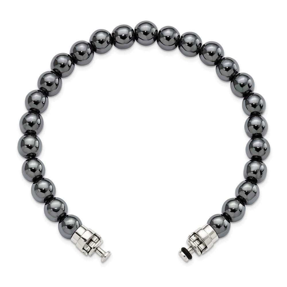 Sterling Silver Reflections 8mm Hematite Beaded 8in Bracelet/Bead not included, sold seperately