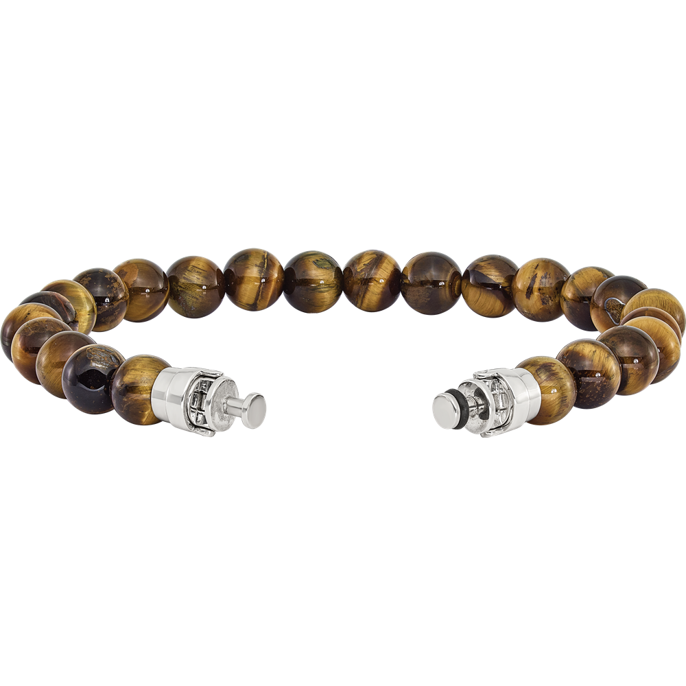 Sterling Silver Reflections 8mm Tigers Eye Beaded 8in Bracelet/Bead not included, sold seperately