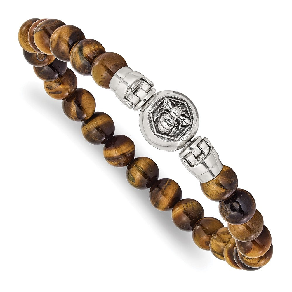 Sterling Silver Reflections 8mm Tigers Eye Beaded 8in Bracelet/Bead not included, sold seperately
