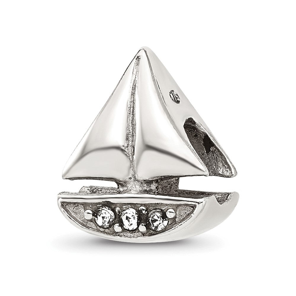 Sterling Silver Reflections Crystal Sailboat Bead