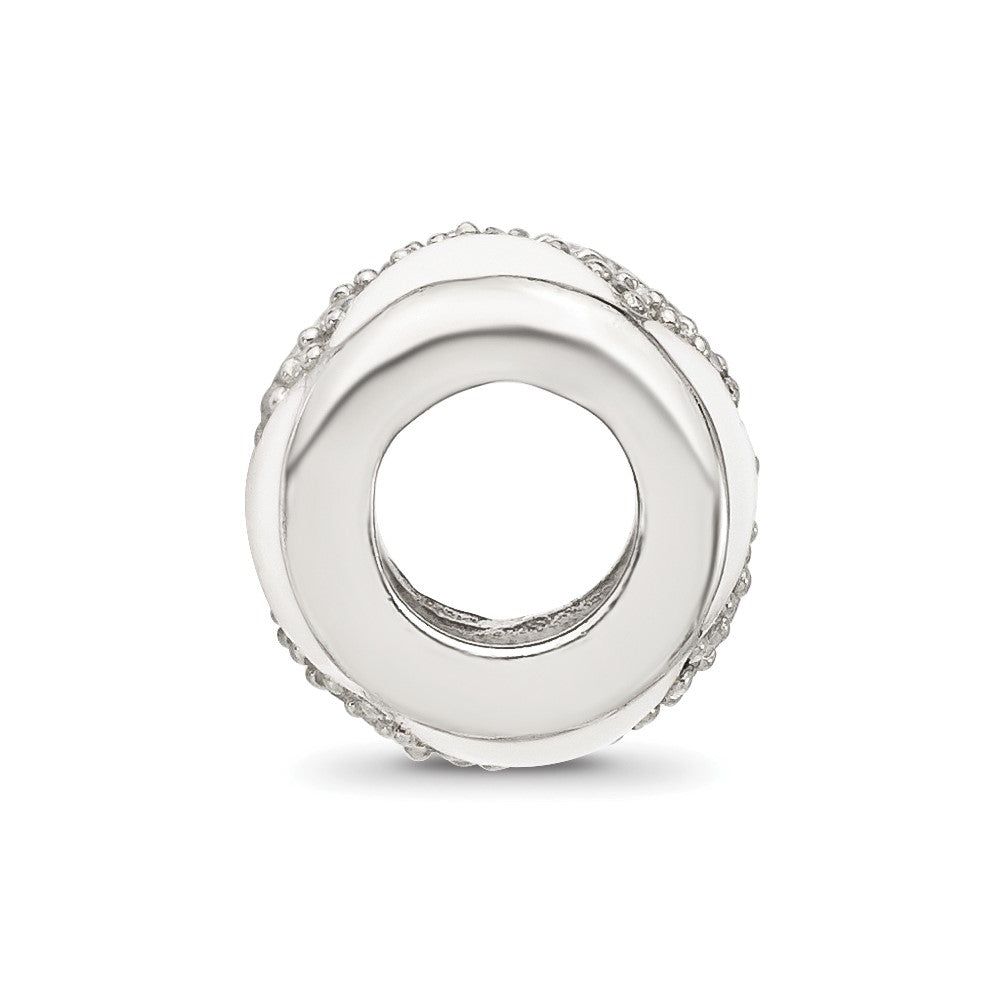 Sterling Silver Reflections White Enamel with CZ Design Bead