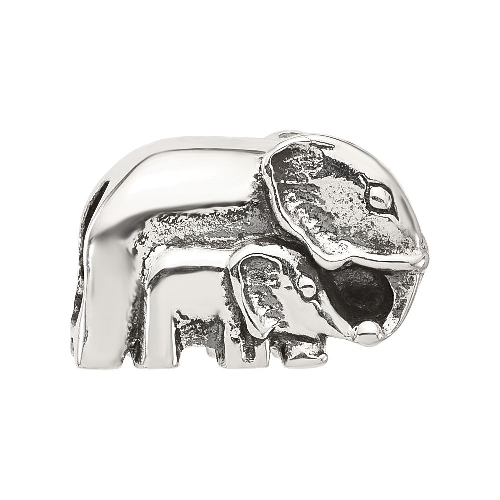 Sterling Silver Reflections Mommy and Elephant Bead