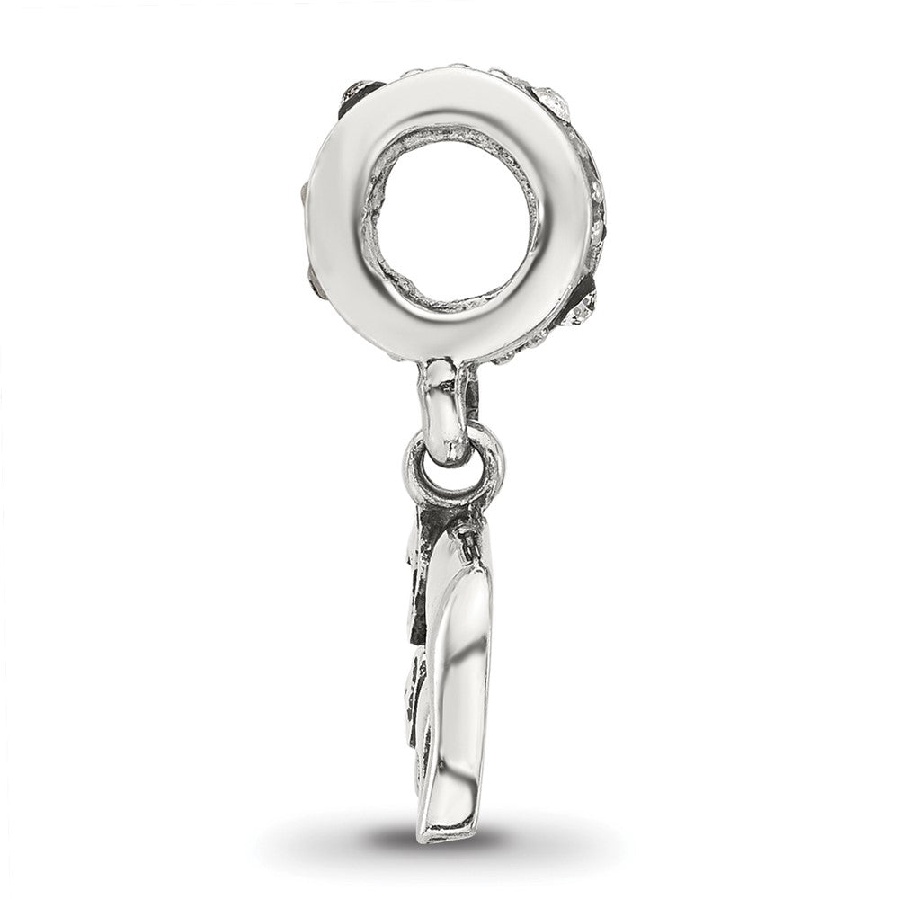 Sterling Silver Reflections Mommy and Elephant Crystal Dangle Bead