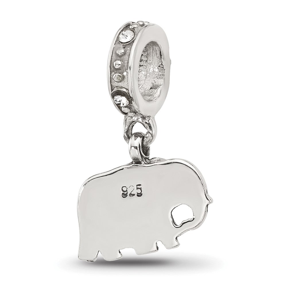 Sterling Silver Reflections Mommy and Elephant Crystal Dangle Bead