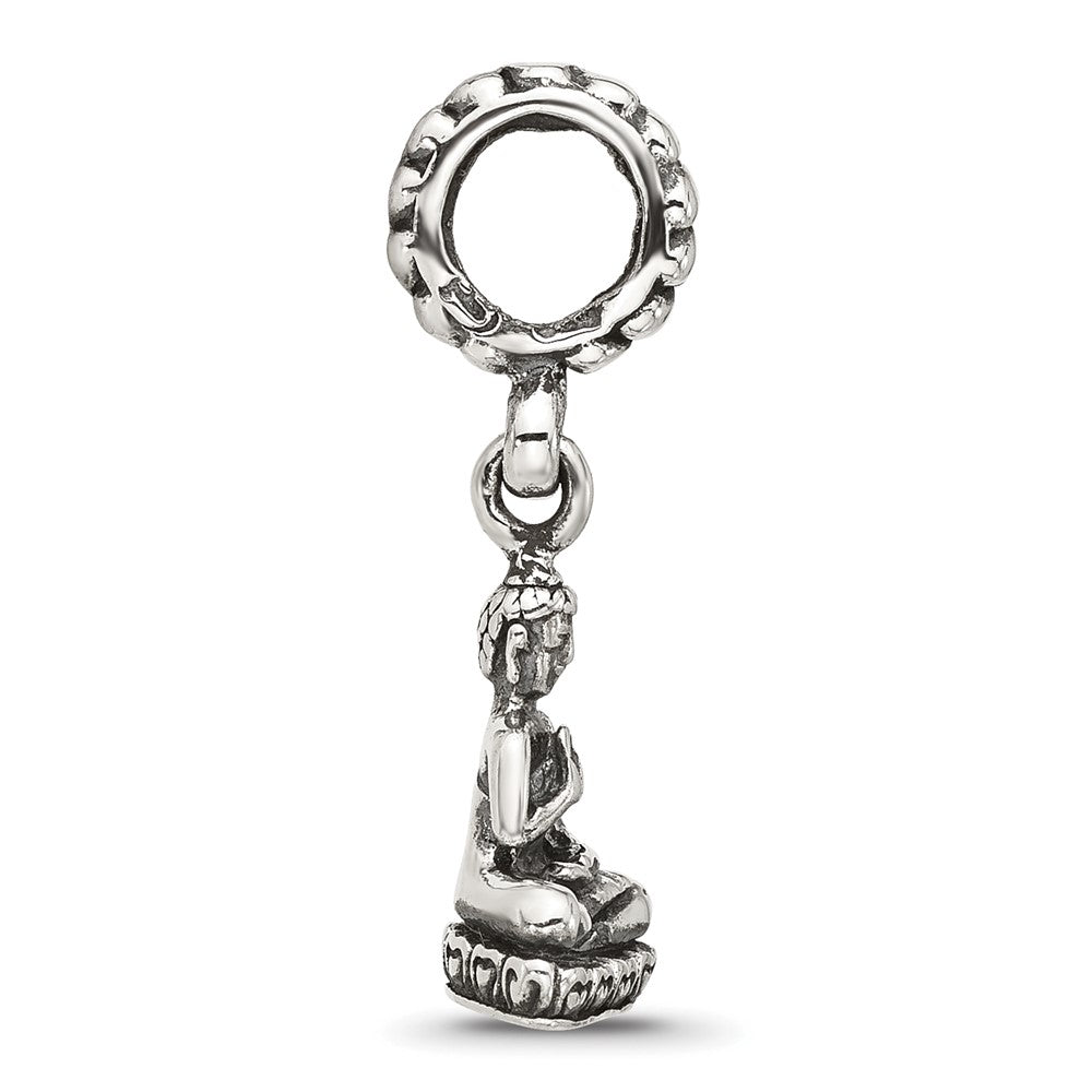Sterling Silver Reflections Antiqued Budda Dangle Bead