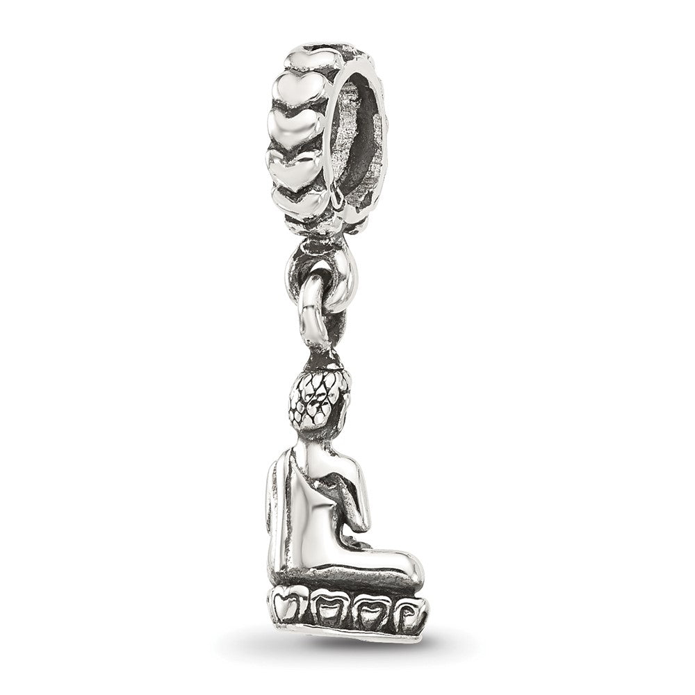 Sterling Silver Reflections Antiqued Budda Dangle Bead