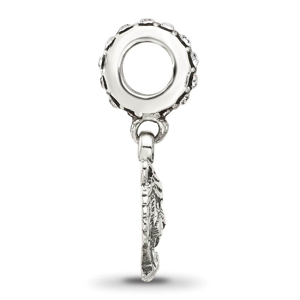 Sterling Silver Reflections Crystal Tiger Head Dangle Bead