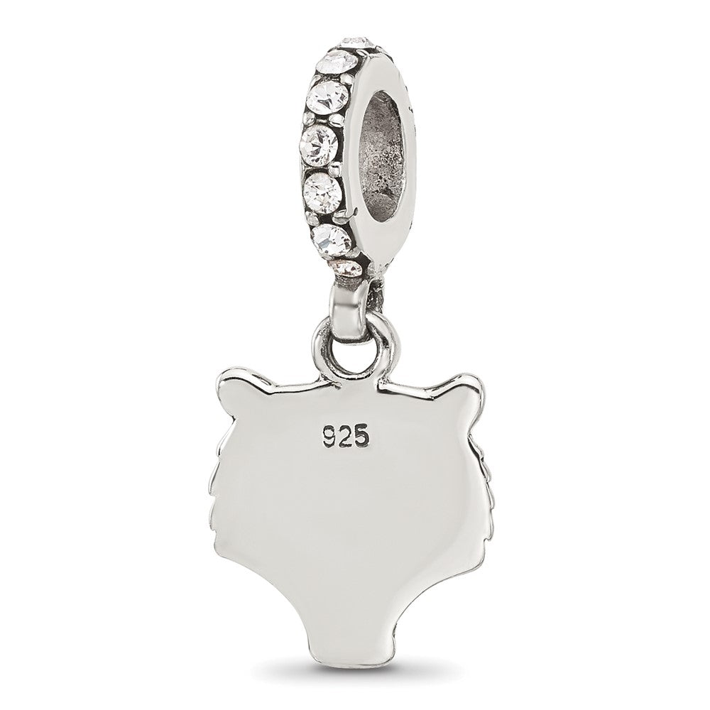 Sterling Silver Reflections Crystal Tiger Head Dangle Bead