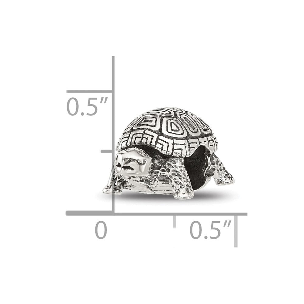 Sterling Silver Reflections Antiqued Turtle Bead