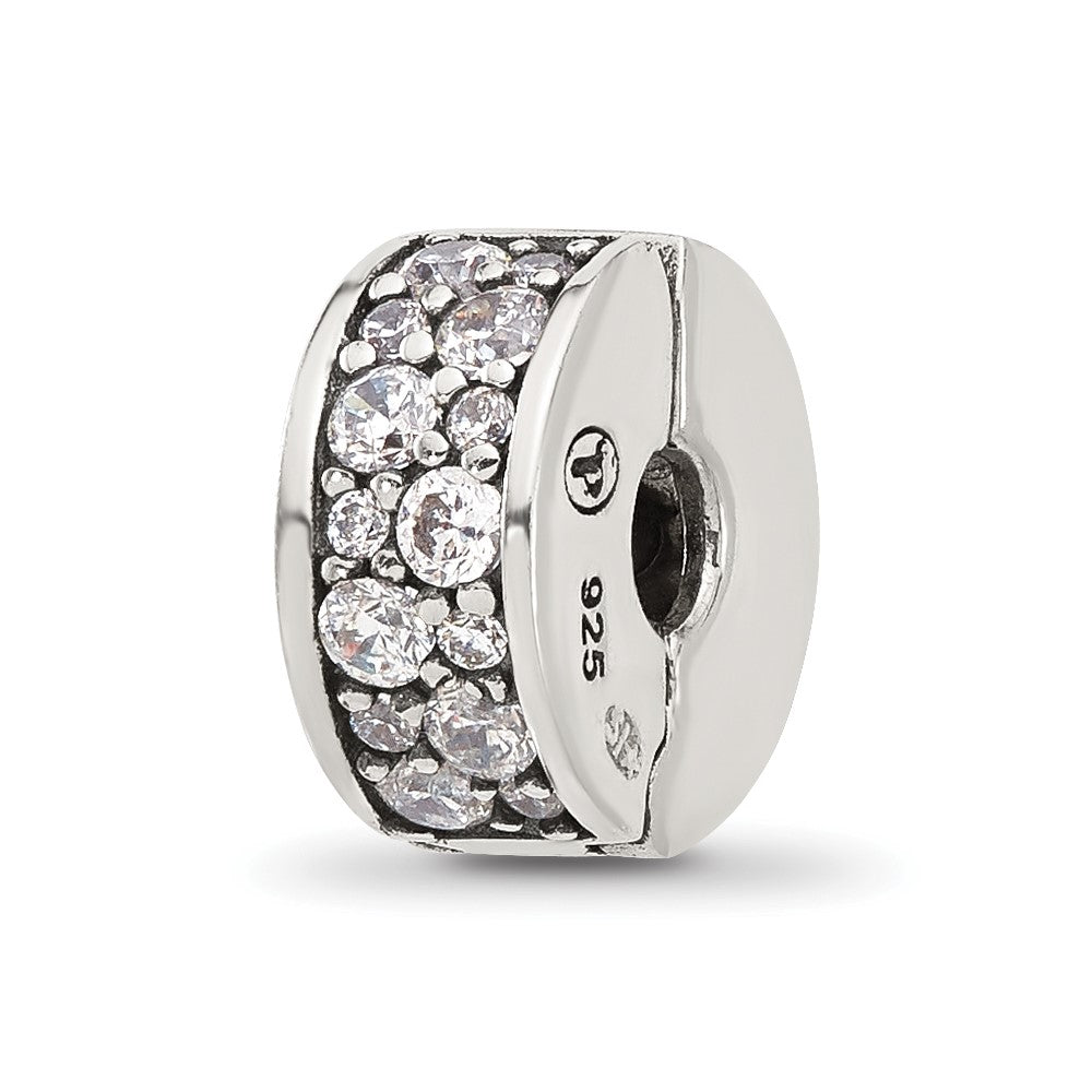 Sterling Silver Reflections Cluster CZ Clip Bead