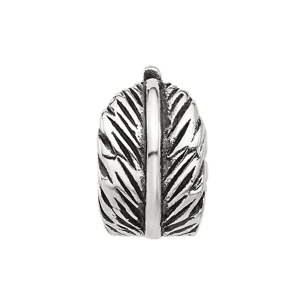 Sterling Silver Reflections Antiqued Leaf Clip Bead