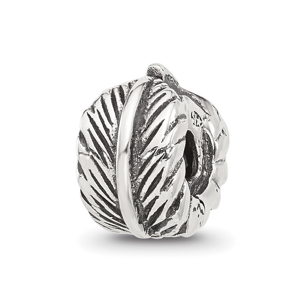 Sterling Silver Reflections Antiqued Leaf Clip Bead