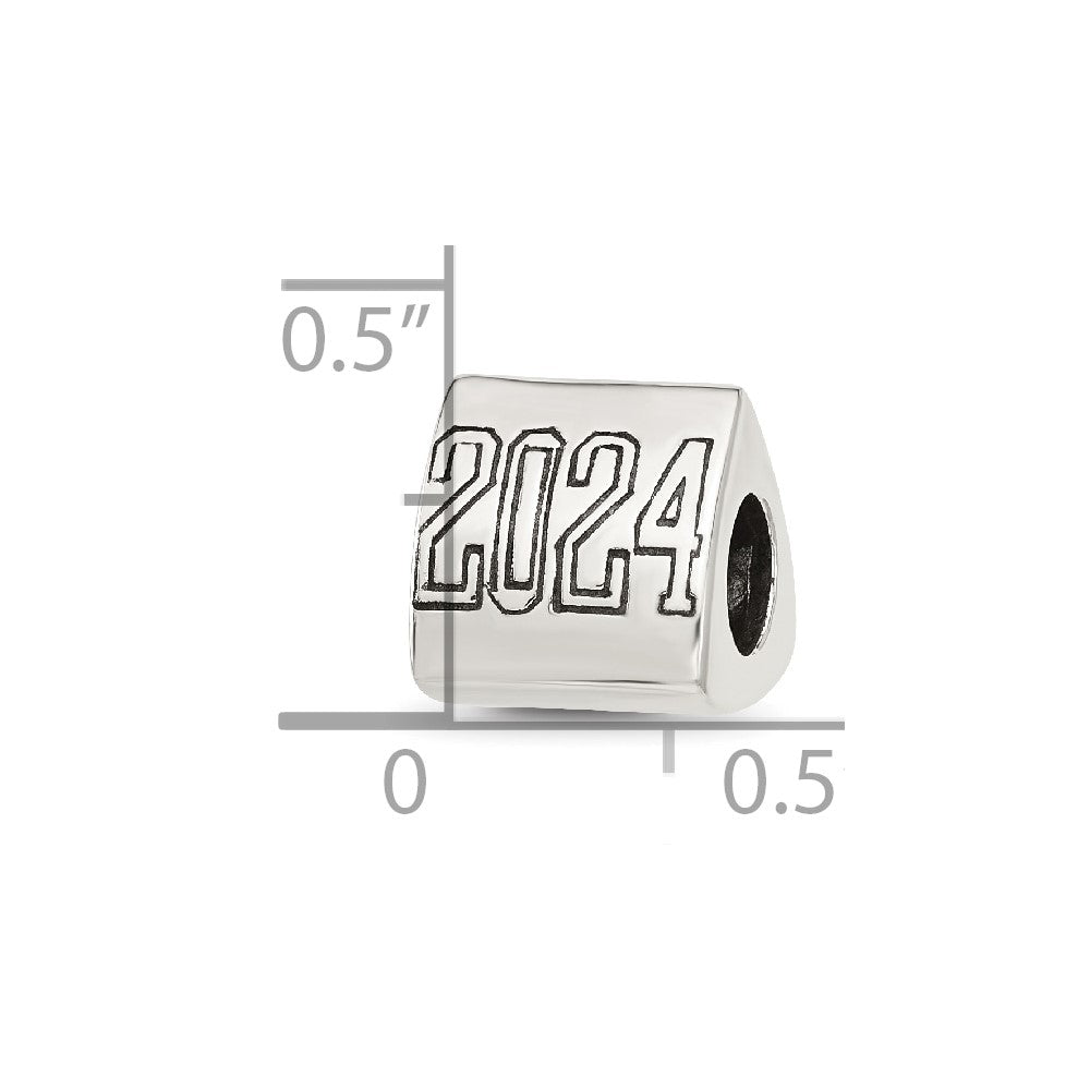 Sterling Silver Reflections Grad 2024 Cap Trilogy Bead