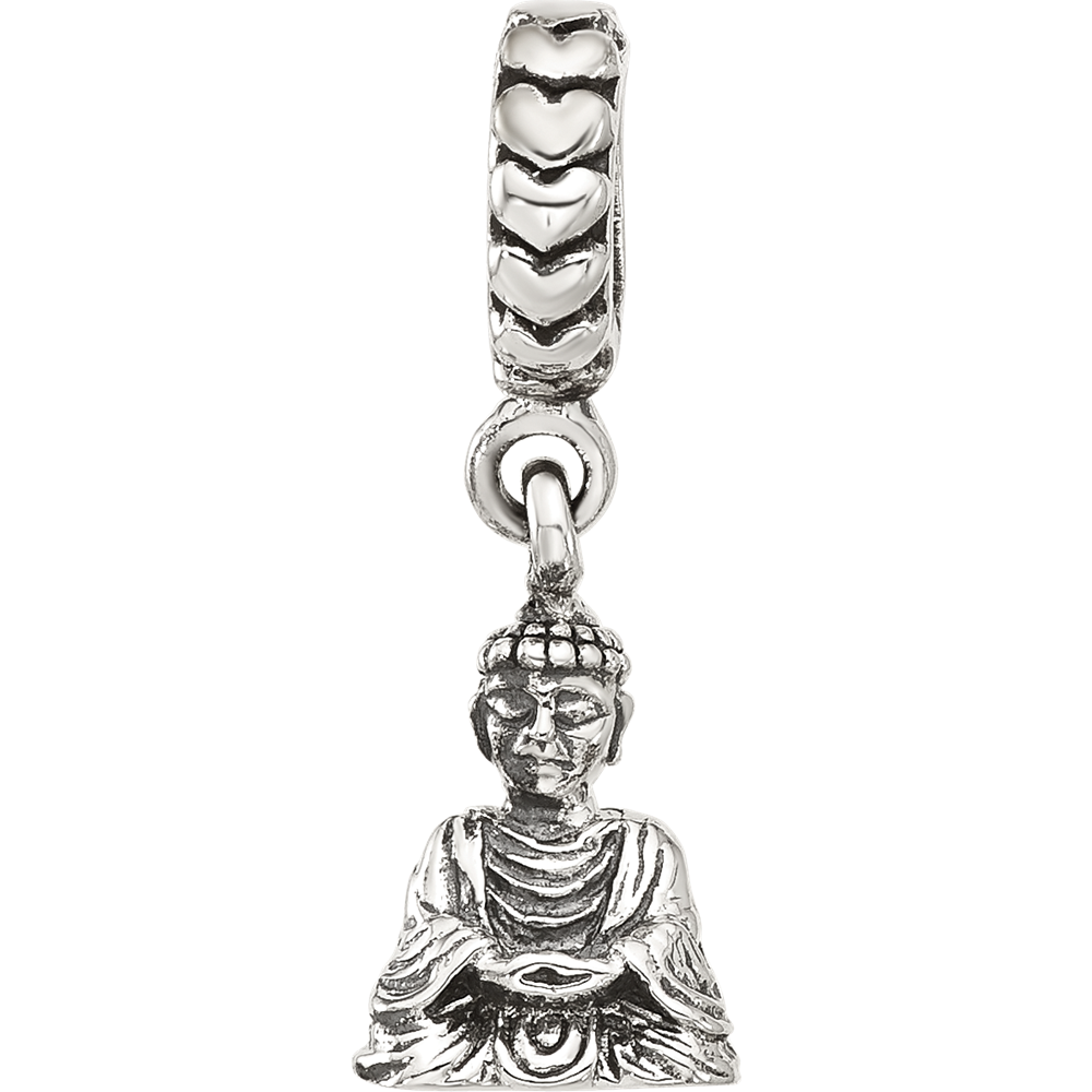 Sterling Silver Reflections Antiqued Budda Dangle Bead