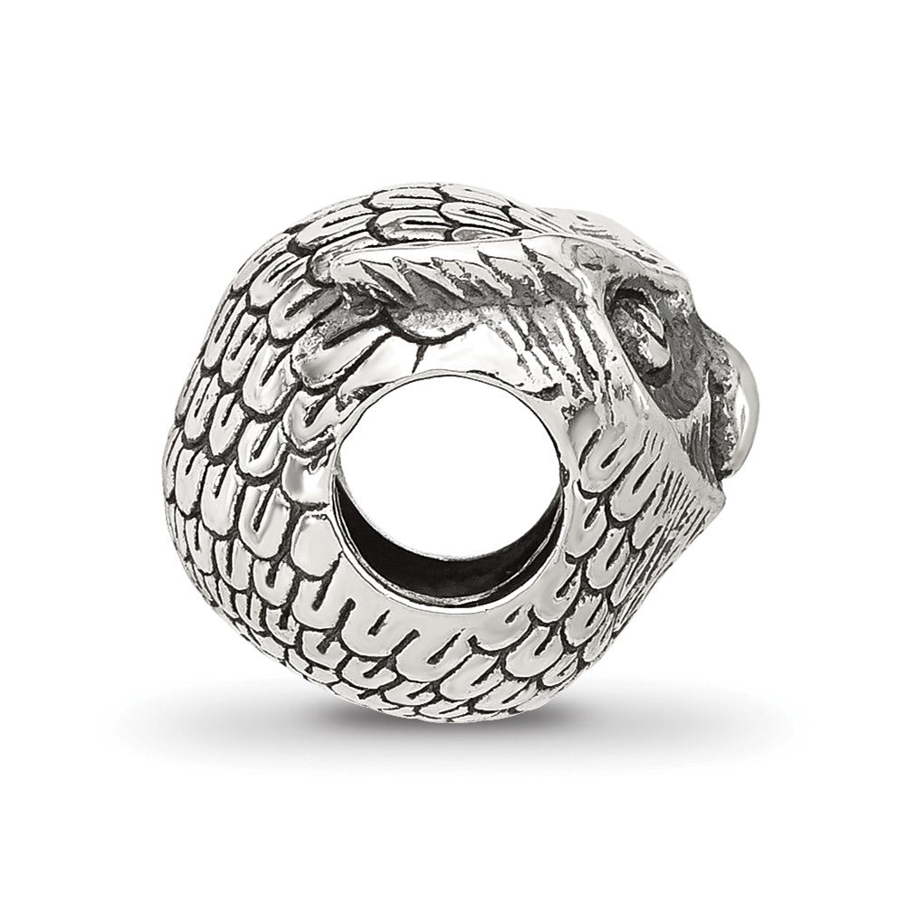 Sterling Silver Reflections Antiqued Owl Bead