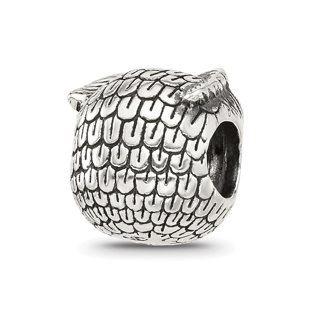 Sterling Silver Reflections Antiqued Owl Bead