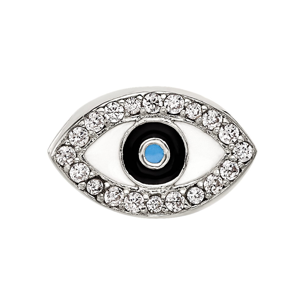 Sterling Silver Reflections Enameled and CZ Eye Bead